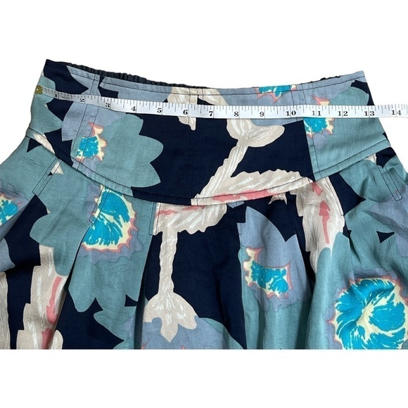 Free People Blue Floral Skater Mini Skirt XS Boho Festival - Picture 3 of 7